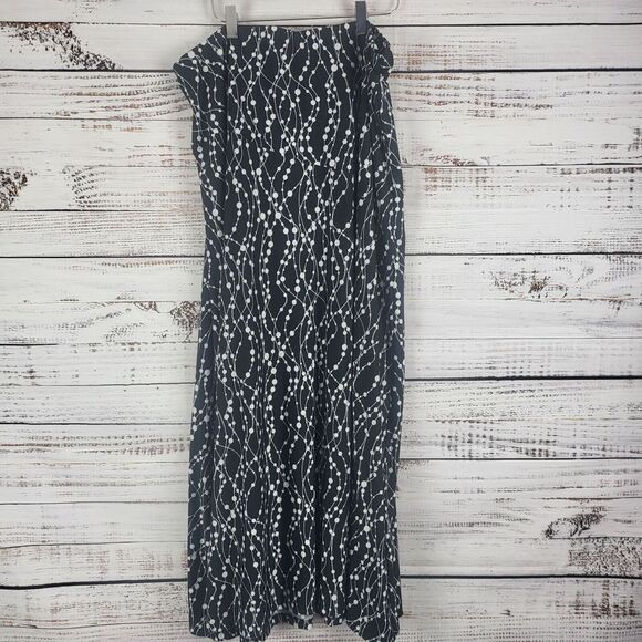 Robert Louis Maxi Skirt XL Womens Black White Pull On Stretch Modest - Picture 7 of 11